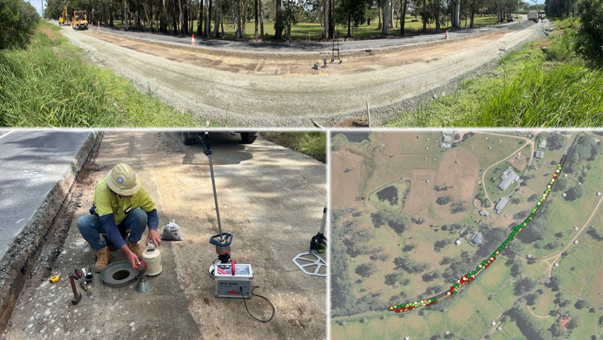 Construction QA , Light weight deflectometer testing LWD , construction verification